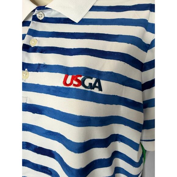 Polo Ralph Lauren Striped Performance Golf Jersey Polo Shirt Sz L - Picture 4 of 11